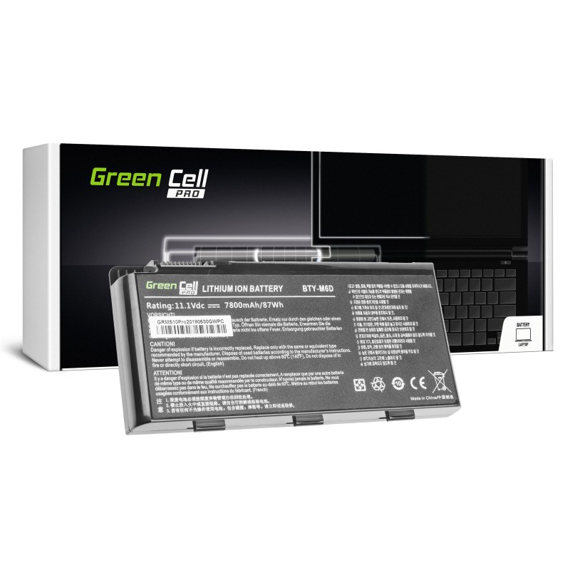Green Cell PRO Bateria do MSI GT60 GT70 GT660 GT680 GT683 GT780 GT783 GX660 GX680 GX780 / 11,1V 6600mAh