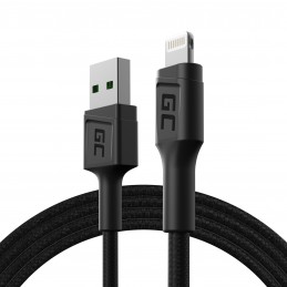 Kabel Przewód Green Cell GC PowerStream USB-A - Lightning 120cm szybkie ładowanie Apple 2.4A