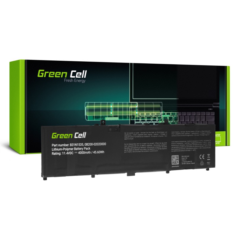 Bateria Green Cell B31N1535 do Asus ZenBook UX310 UX310U UX310UA UX310UQ UX410 UX410U UX410UA UX410UF UX410UQ UX3410 UX3410U