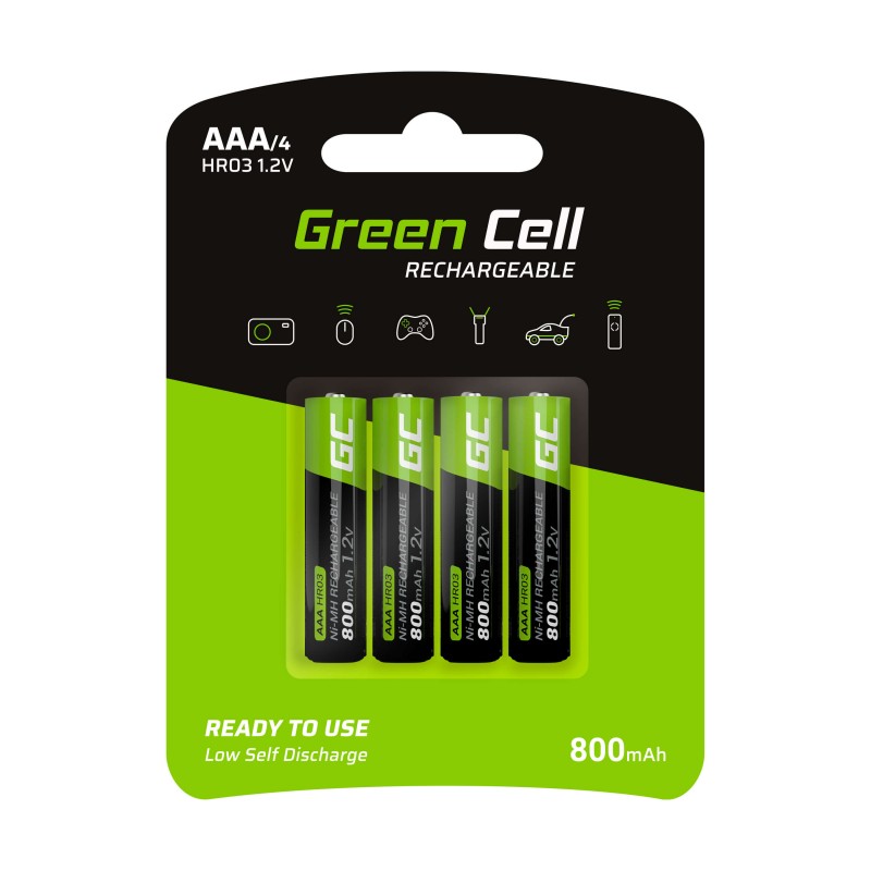 Green Cell 4x Akumulator AAA HR03 800mAh