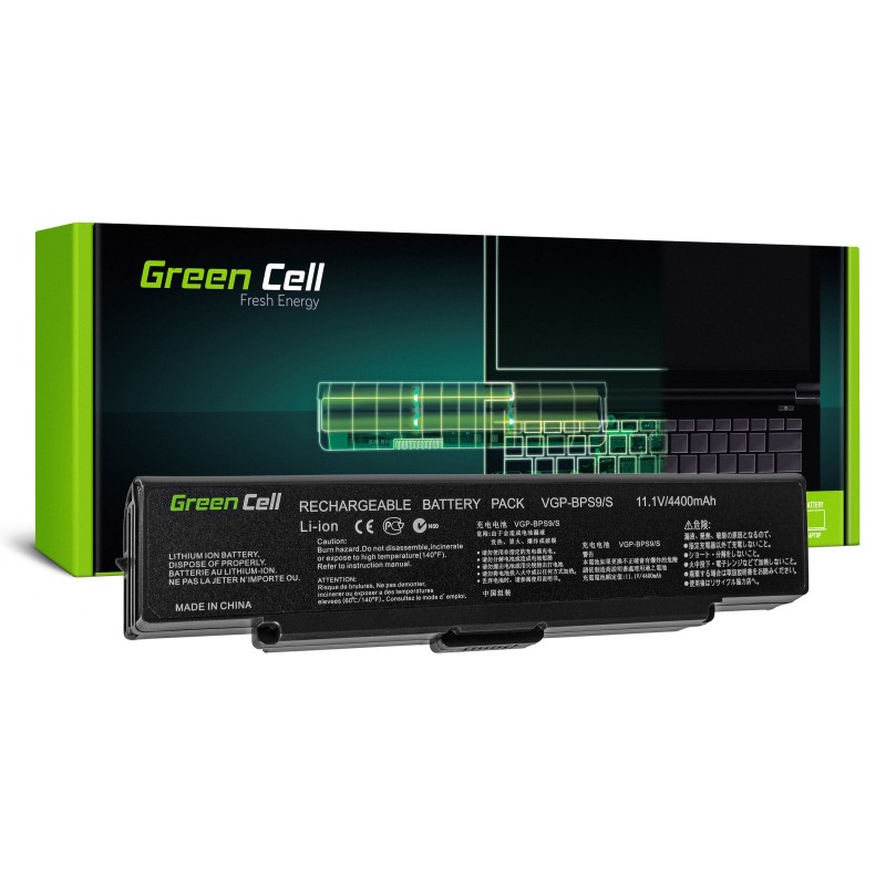 Green Cell Bateria do Sony Vaio VGN-AR570 CTO VGN-AR670 CTO VGN-AR770 (black) / 11,1V 4400mAh