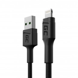 Kabel Przewód Green Cell GC PowerStream USB-A - Lightning 30cm szybkie ładowanie Apple 2.4A