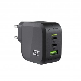 Ładowarka sieciowa Green Cell GC PowerGaN 65W (2x USB-C Power Delivery, 1x USB-A kompatybilne z Quick Charge 3.0)