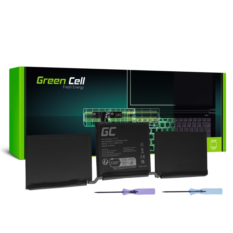 Bateria Green Cell A1713 do Apple MacBook Pro 13 A1708 (2016 i 2017, 2 porty thunderbolt)
