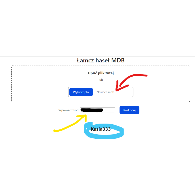 Kod do skryptu "Łamacz haseł MDB" np bazy Płatnika