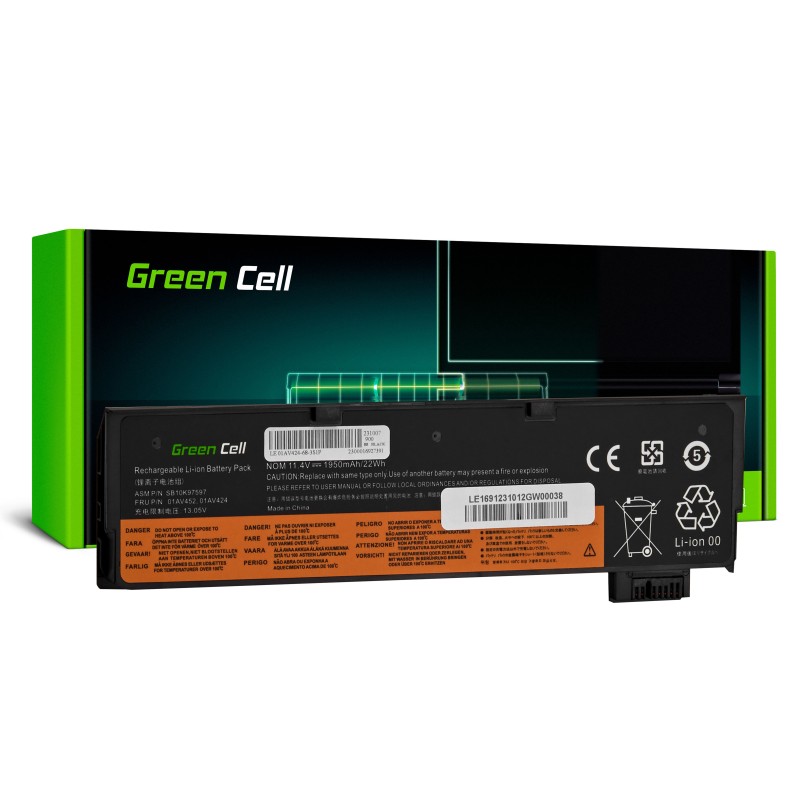 Bateria Green Cell 01AV422 01AV490 01AV491 01AV492 do Lenovo ThinkPad T470 T480 T570 T580 T25 A475 A485 P51S P52S