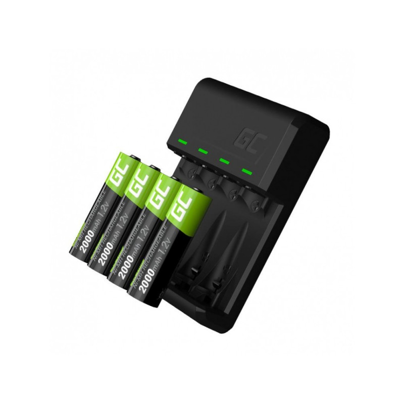 Zestaw ładowarka Green Cell GC VitalCharger i 4x Baterie Akumulatorki AA 2000mAh Ni-MH