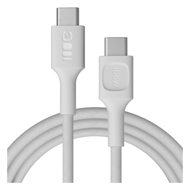 Kabel USB-C 2m 100W Greencell PowerStream Szybkie Ładowanie PD Snow White