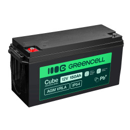 Green Cell Cube Agm Vrla Ip54 12V 150Ah Bezobsługowy Akumulator Do Kampera Fotowoltaiki Paneli Solarnych Łodzi