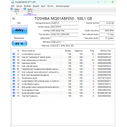 HDD Toshiba SATA 500 GB Używany