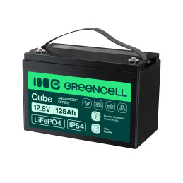 Green Cell Cube Lifepo4 125Ah 12.8V 1600Wh Lithium Iron Phosphate Battery For Camper, Solar, Off-Grid System, Boat