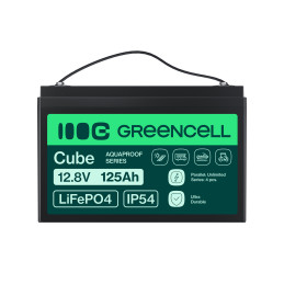 Green Cell Cube Lifepo4 125Ah 12.8V 1600Wh Lithium Iron Phosphate Battery For Camper, Solar, Off-Grid System, Boat