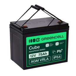 Green Cell Cube Agm Vrla Ip54 12V 75Ah Bezobsługowy Akumulator Do Kampera Fotowoltaiki Paneli Solarnych Łodzi