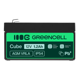 Green Cell Agm Vrla 12V 1.2Ah Bezobsługowy Akumulator Do Systemu Alarmowego, Kasy Fiskalnej, Zabawki