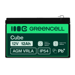 Green Cell Agm Vrla 12V 12Ah Bezobsługowy Akumulator Do Systemu Alarmowego, Kasy Fiskalnej, Zabawki