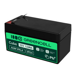 Green Cell Agm Vrla 12V 1.3Ah Bezobsługowy Akumulator Do Systemu Alarmowego, Kasy Fiskalnej, Zabawki