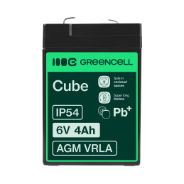 Green Cell Agm Vrla 6V 4Ah Bezobsługowy Akumulator Do Systemu Alarmowego, Kasy Fiskalnej, Zabawki