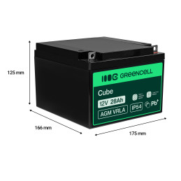 Green Cell Agm Vrla 12V 26Ah Bezobsługowy Akumulator Do Kosiarki, Skutera, Łodzi, Wózka Inwalidzkiego