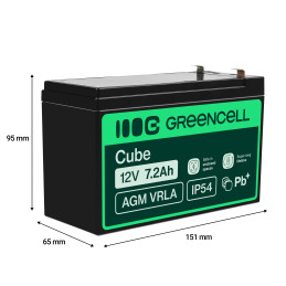 Green Cell Agm Vrla 12V 7.2Ah Bezobsługowy Akumulator Do Systemu Alarmowego, Kasy Fiskalnej, Zabawki
