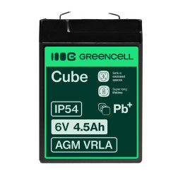 Green Cell Agm Vrla 6V 4.5Ah Bezobsługowy Akumulator Do Systemu Alarmowego, Kasy Fiskalnej, Zabawki