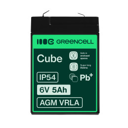 Green Cell Agm Vrla 6V 5Ah Bezobsługowy Akumulator Do Systemu Alarmowego, Kasy Fiskalnej, Zabawki