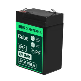 Green Cell Agm Vrla 6V 5Ah Bezobsługowy Akumulator Do Systemu Alarmowego, Kasy Fiskalnej, Zabawki