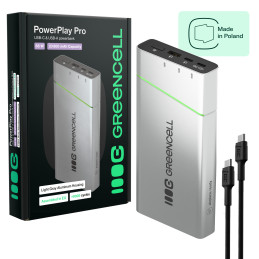 Powerbank Greencell Powerplay Pro 20800Mah 65W – Szybkie Ładowanie, Pd, Ultra Charge, Produkcja W Polsce